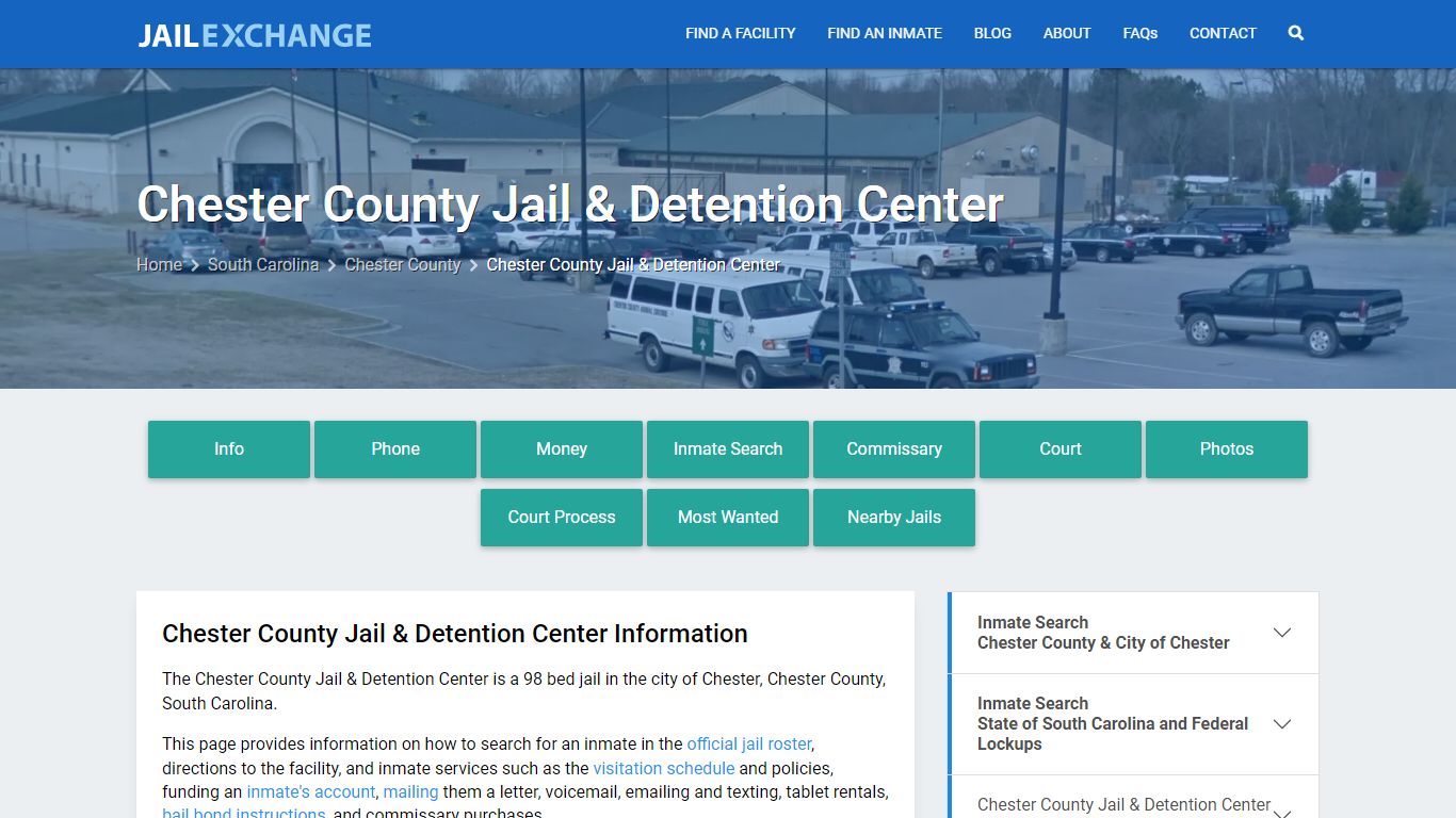 Chester County Jail & Detention Center, SC Inmate Search, Information