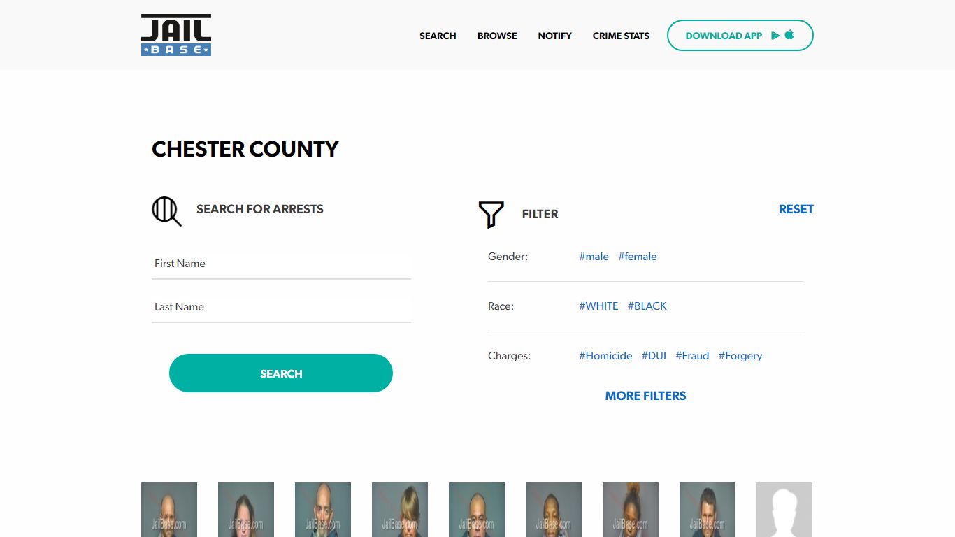 Chester County Jail Inmate Search and Mugshots | JailBase
